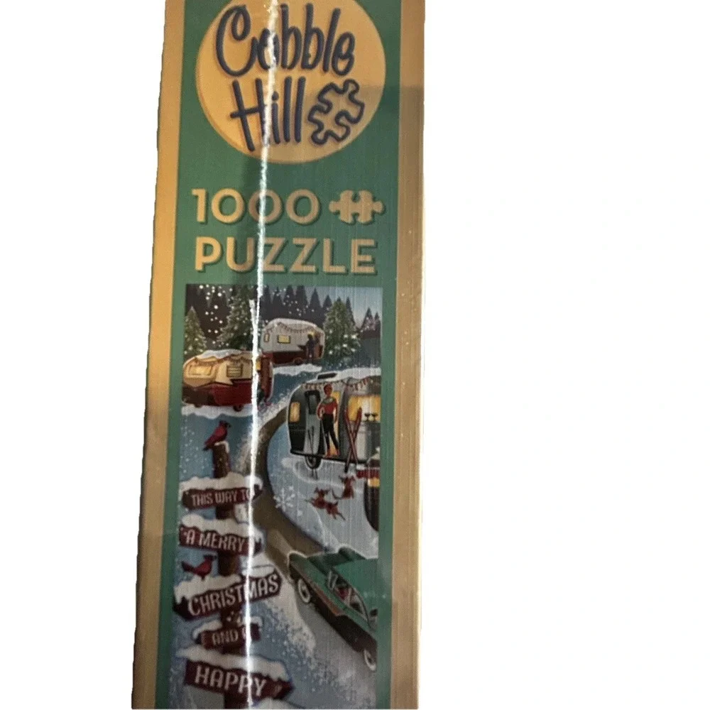 Cobble Hill Christmas Campers Puzzle 1000 Pieces Made in USA New Sealed